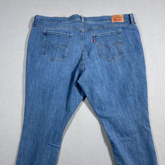 Levi's Jeans Womens 24W Plus 711 Skinny Denim Distressed Mid‎ Rise Dark Wash NWT - Picture 10 of 12